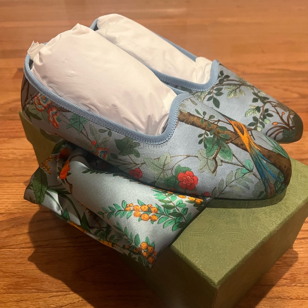 Gucci Satin Voyage Eco Tian Grosgrain Trim Ballet Flats Size 40/US 10
